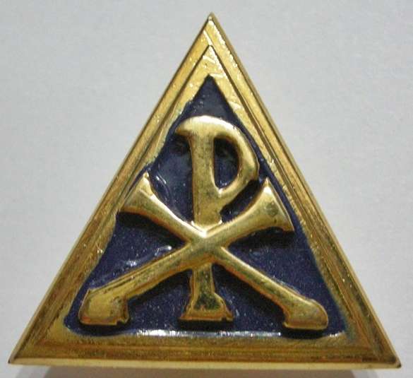 Chaplain's Enamel & Brass Mess Dress Shoulder Badge Dinnes 544 Pins Intact