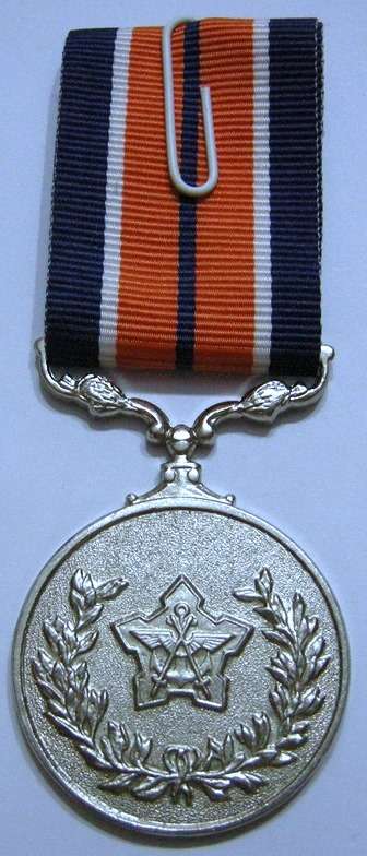 Full Size General Service Medal Numbered 000019 at Back Pebbled Surface Uniface Suspender