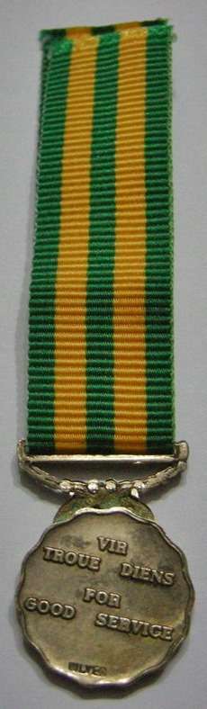 Miniature SADF Good Service Medal 30 Years Gold (NOT Real Gold) Marked Silver