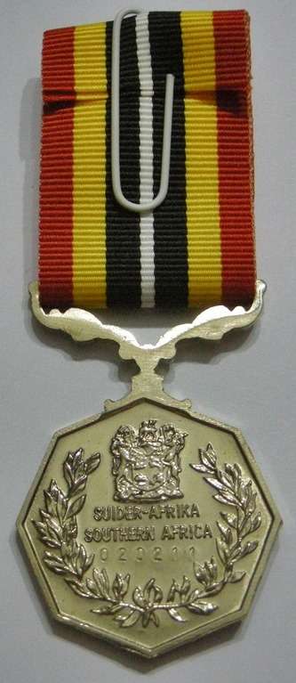 Full Size Southern Africa Medal Uniface Susp Short Grass Crisp Detail Mirror Finish Nr @ Back