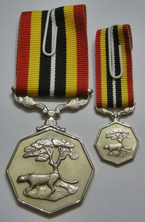 Full Size Southern Africa Medal Double Face Susp Tall Grass Poor Detail Number on Rim w/ Miniature