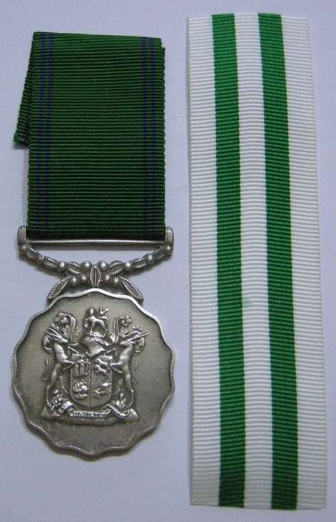 Full Size SADF Good Service Medal 20 Years Silver Marked S925 SAM Nr 3066 (SpecificMedalInMatthysen)
