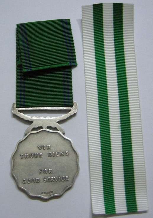Full Size SADF Good Service Medal 20 Years Silver Marked S925 SAM Nr 3066 (SpecificMedalInMatthysen)