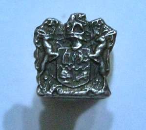 Miniature Coat of Arms for Ribbon Bar in Silver for Union/PF Good Service Medal Indicating 30 Yea