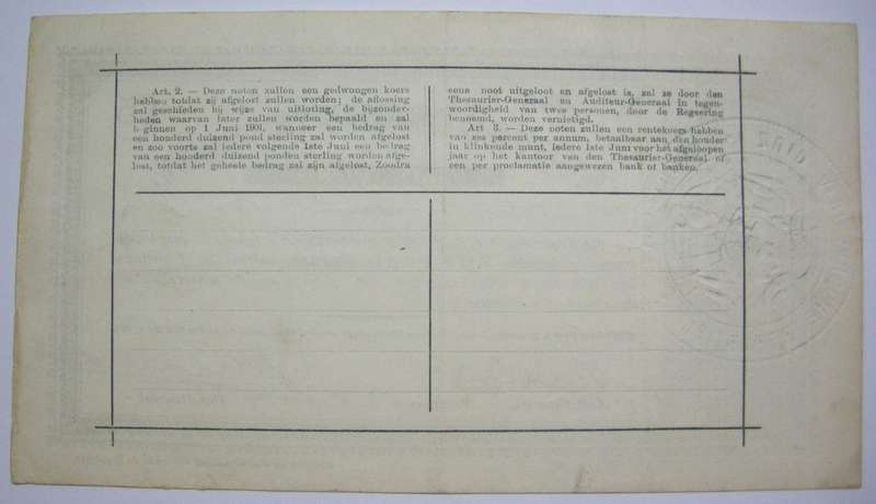 1900 ZAR Boer War Era Pretoria Issue Vijf Pond Gouvernements Noot 28.5.1900