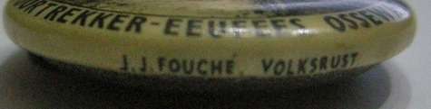Op Die Spoor van Die Groot Trek Voortrekker-Eeufees Ossewa-Trek Pin 23mm JJ Fouche Volksrust