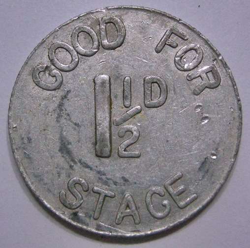 Pretoria Municipal Tramways Aluminium 1½D Token Hern 458a