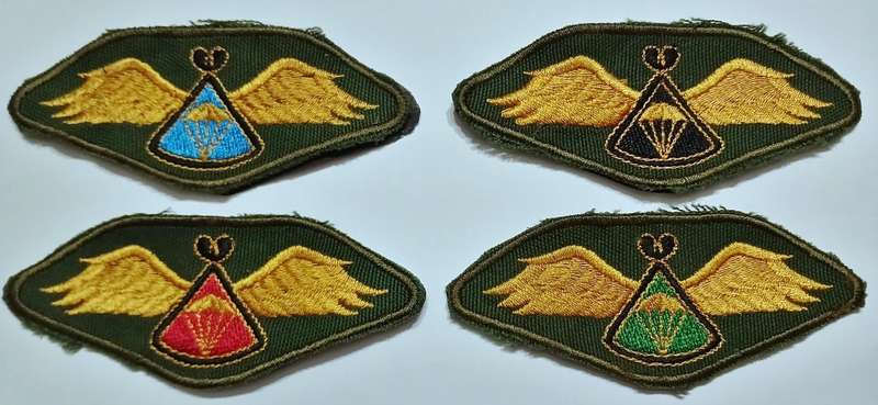 Lesotho Defence Force Parachute Wings Embroidered on Green x 4