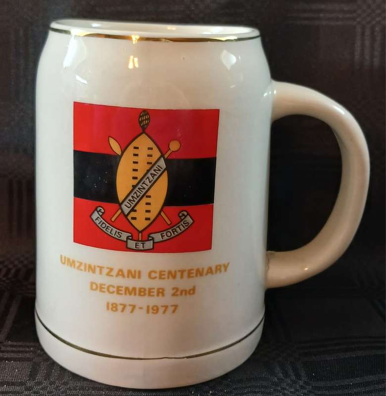 Prince Alfred's Guard Centenary December 2nd 1877 - 1977 Beer Mug (*Note crack on bottom of handle.)