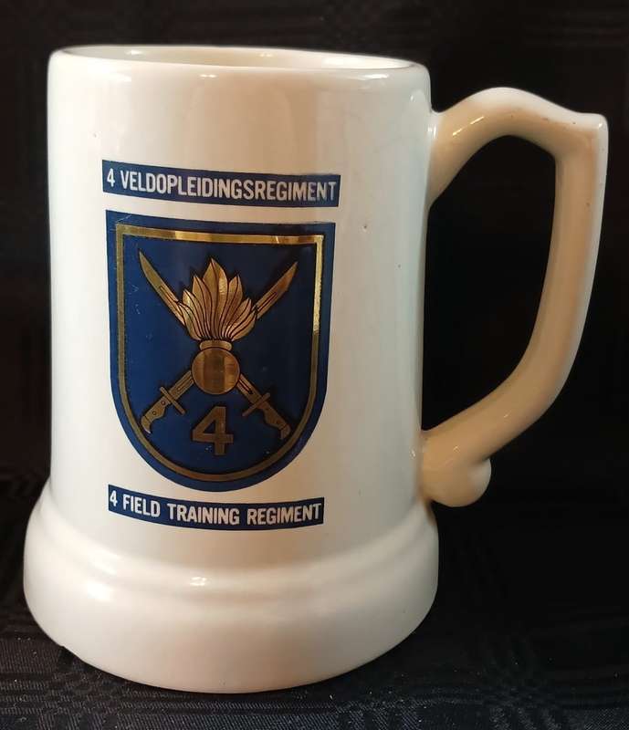 4 Field Training Regiment Beer Mug Marked Crescent Ware Luipaardsvlei South Africa