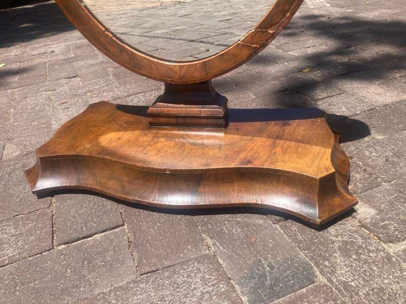 Beautiful Flame Mahogany Shaving Mirror ( 81 x 58 x 31 cm )