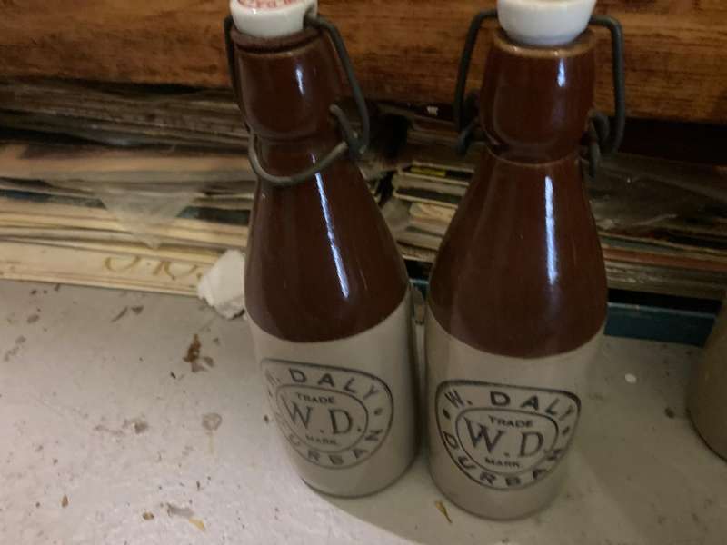 Collection of 10 Stoneware Ginger Bottles