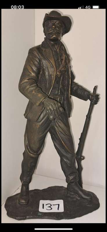 Boer War : Rare Bronze of Boere Verkenner Danie Theron by Phill Minnnaar ( 33 cm )