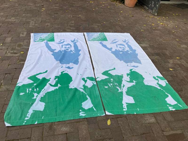 Rugby: Pair of 95 Worldcup Lamppole Flags ( 195 x 100cm )