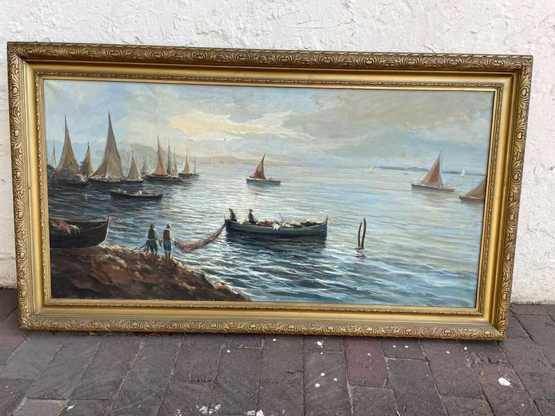 Huge Victorian Oil on canvass (138 x 80 cm )