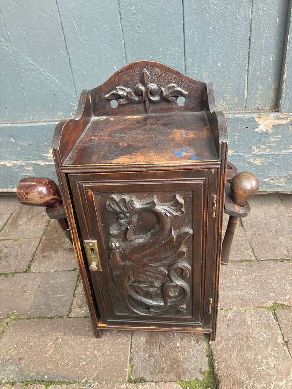 Beautiful Oak Tobacco Cabinet with original humidor