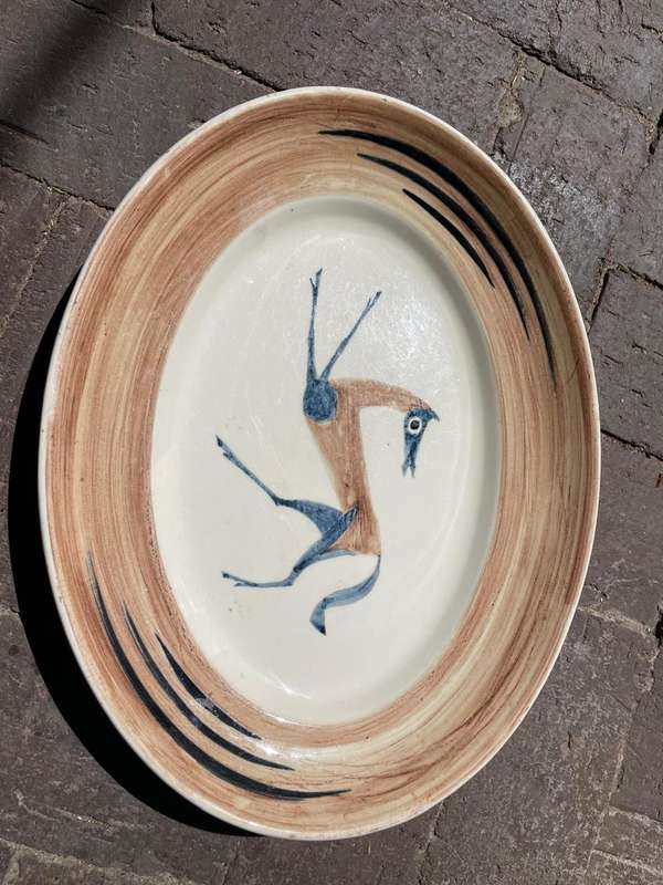 Clarice Cliff: John Armstrong for Clarice Cliff Bizarre. Chaldean Oval Platter ( 36,5 x 28,5)