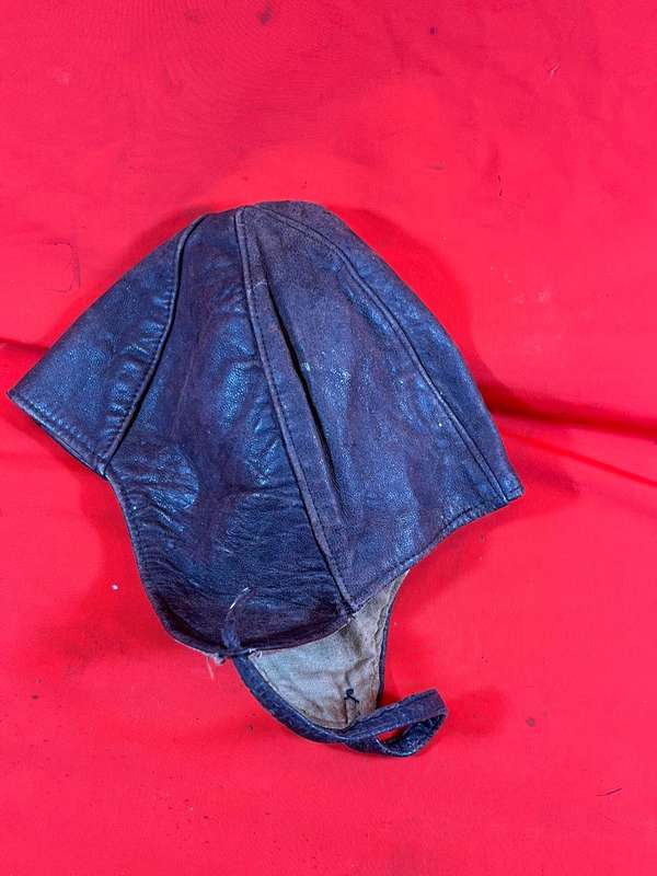 Leather Motorcycle Riding Helmet
