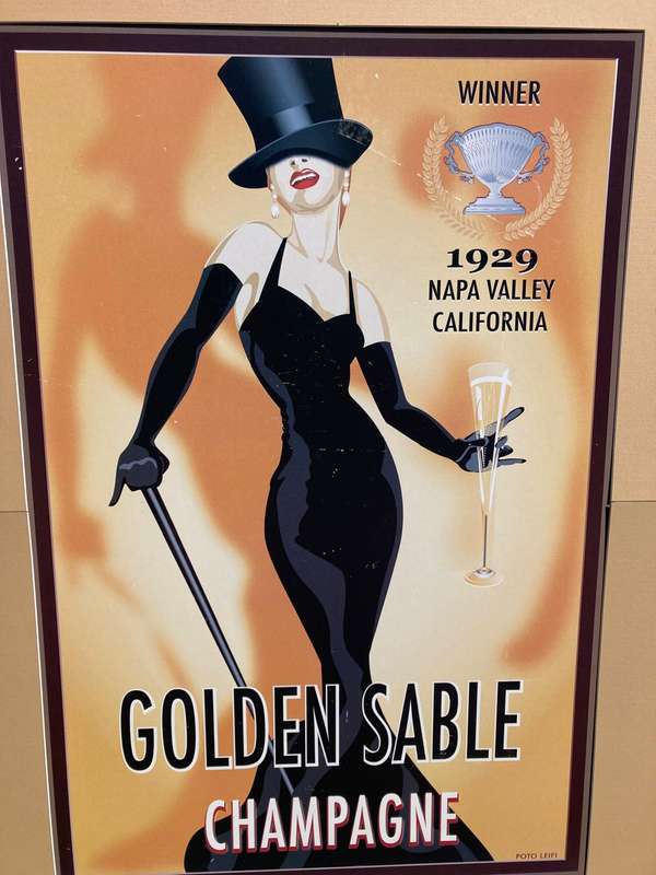 Huge Art Deco Framed Advertising Poster( 135 x 104cm )