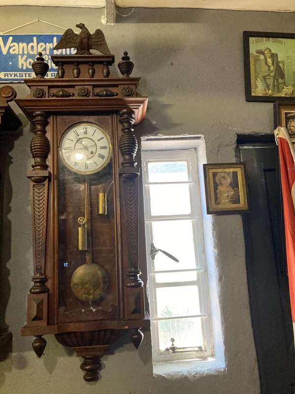 Beautiful German Mahogany Regulator Wall Clock ( 136 x 50 x 20 cm )