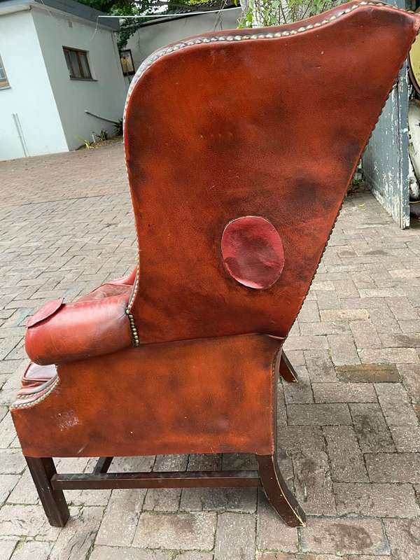 Vintage Leather Wingback Chair