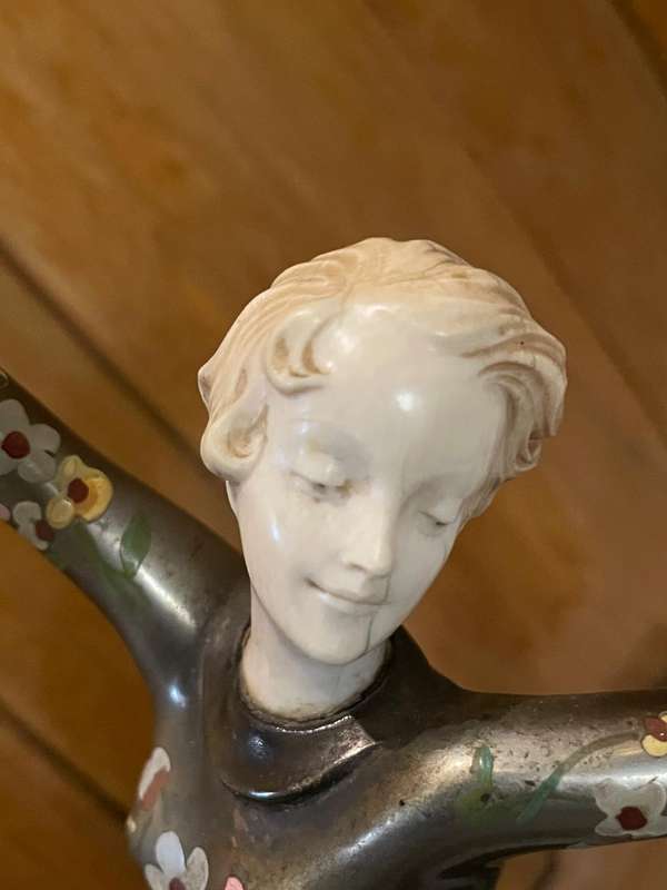 Art Deco Dancer by Joseph Lorenzl , Bronze ande Ivory on Onyx base . Signed 23 cm