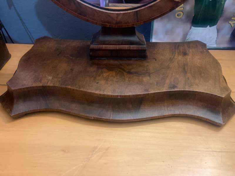 Beautiful Flame Mahogany Shaving Mirror ( 81 x 58 x 31 cm )