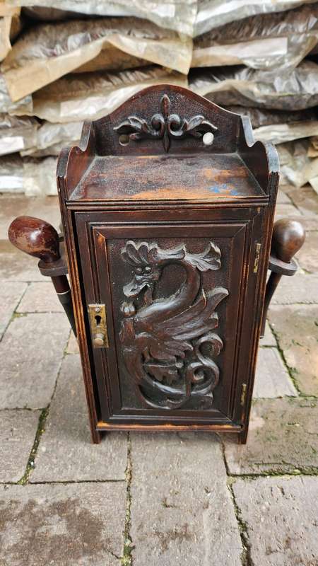 Beautiful Oak Tobacco Cabinet with original humidor