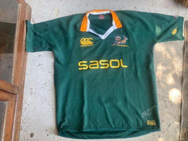 Rugby: Springbok Players Jersey vs All Blacks