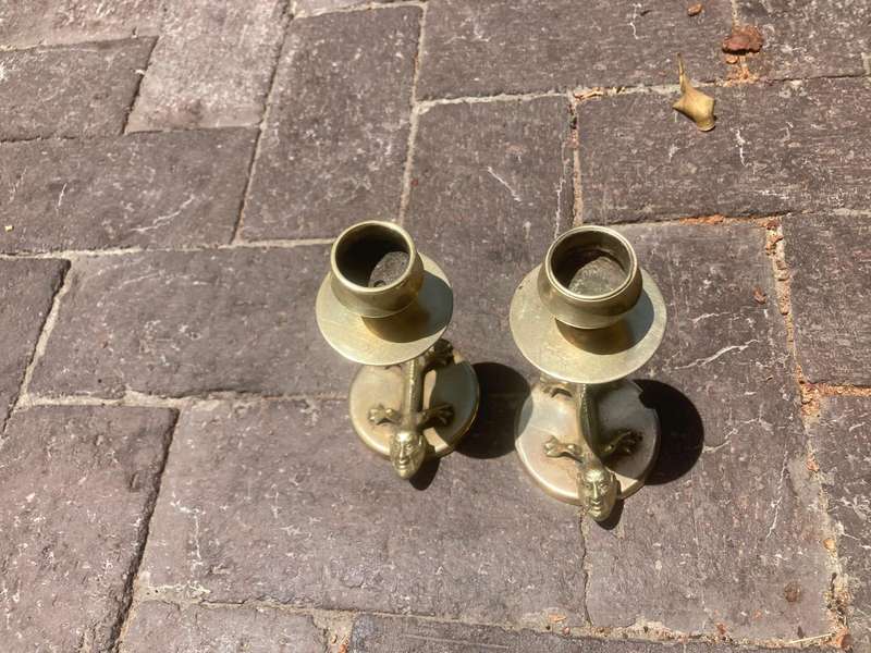 Pair of Brass Candelsticks ( 15 cm high)
