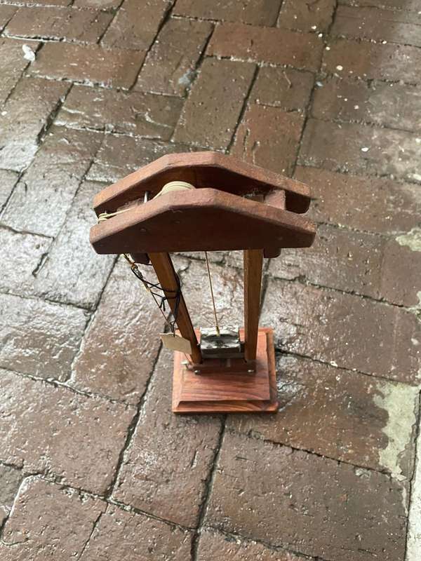 Two Vintage Wooden Models: Guilotine and Flamefthrower