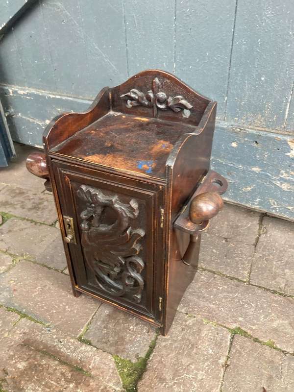 Beautiful Oak Tobacco Cabinet with original humidor