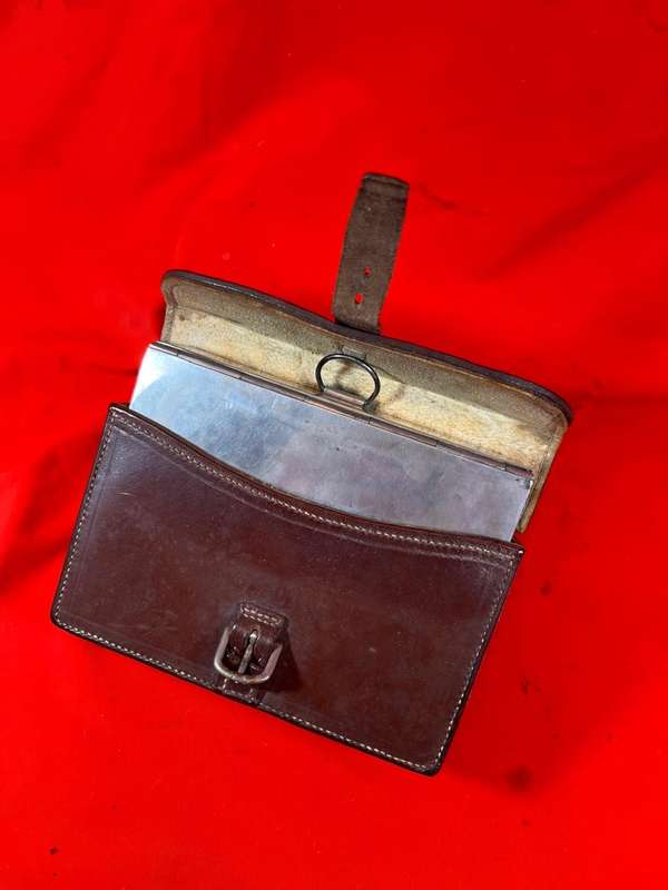 Rare Victorian Sandwich Box in Leather Case by James Dixon & Sons, Sheffield