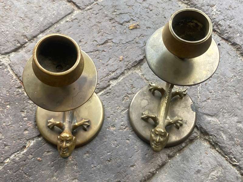 Pair of Brass Candelsticks ( 15 cm high)