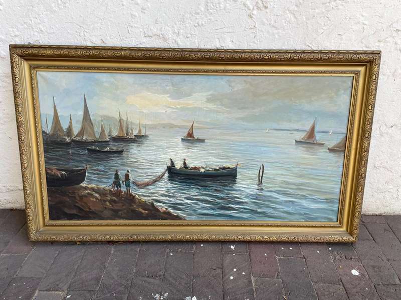 Huge Victorian Oil on canvass (138 x 80 cm )