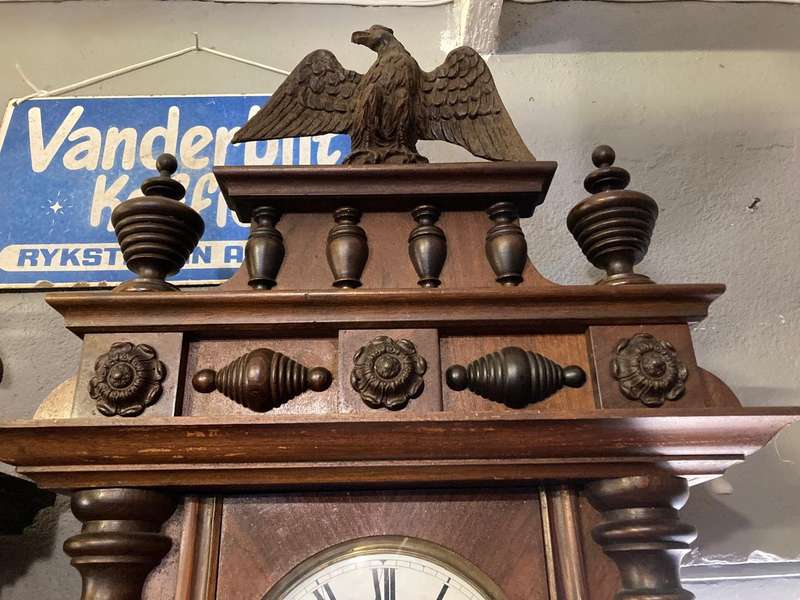 Beautiful German Mahogany Regulator Wall Clock ( 136 x 50 x 20 cm )