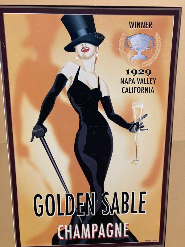 Huge Art Deco Framed Advertising Poster( 135 x 104cm )