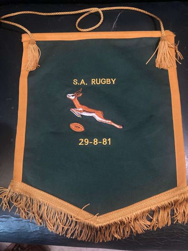 Springbok Rugby Pennant 1981 ( 34 x 28 cm )