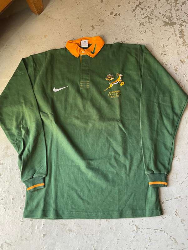 Rugby : Springbok Players Jersey ( SA vs Scotl , 6/12/97 )