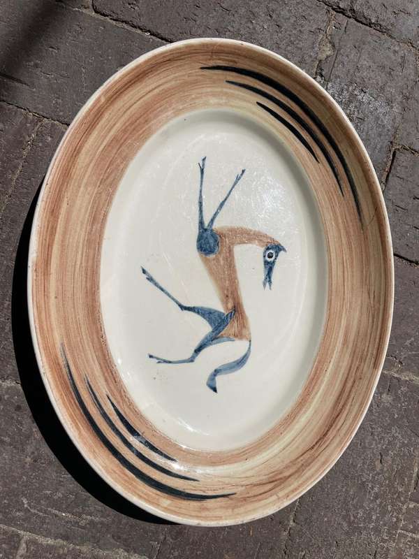 Clarice Cliff: John Armstrong for Clarice Cliff Bizarre. Chaldean Oval Platter ( 36,5 x 28,5)