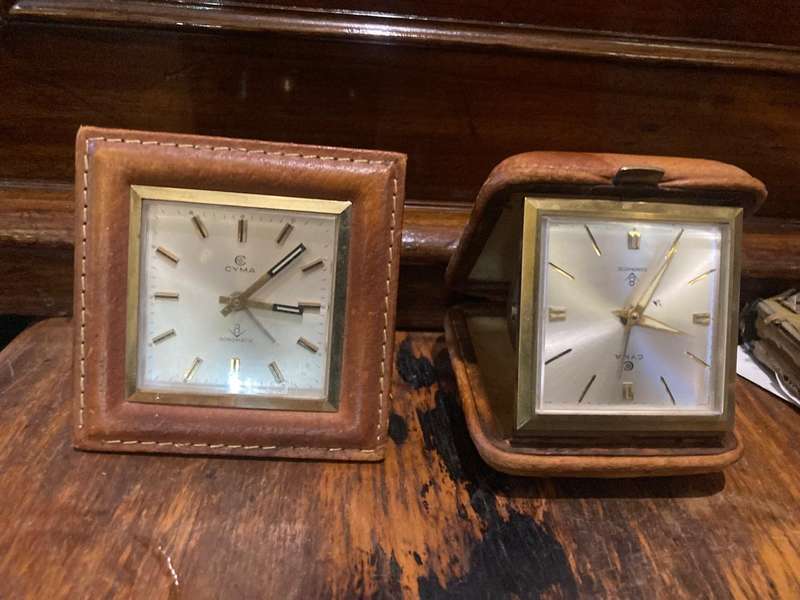 Pair of Vintage Cyma Travelclocks ( working)