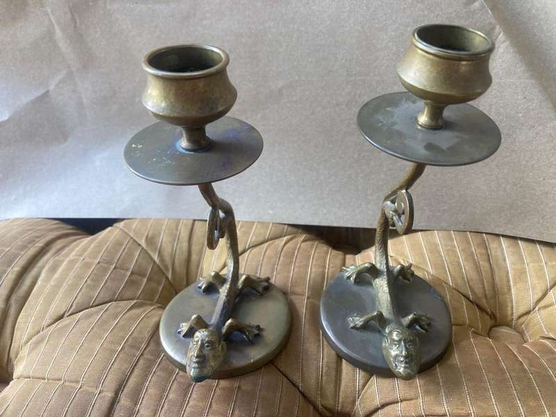 Pair of Brass Candelsticks ( 15 cm high)