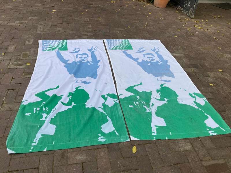 Rugby: Pair of 95 Worldcup Lamppole Flags ( 195 x 100cm )