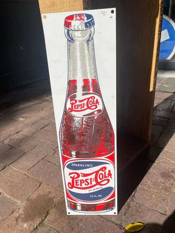 Enamel Pepsi Sign ( 53 x 25 cm ) Pepsico Inc 1992