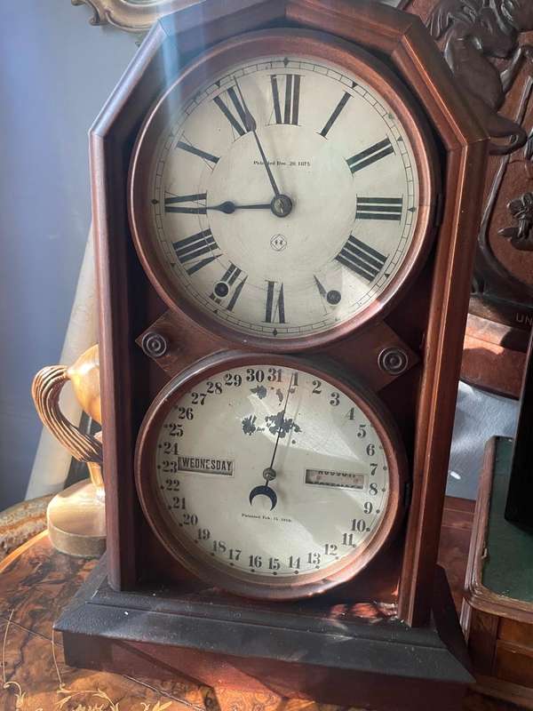 Mahogany Cased Calender Clock