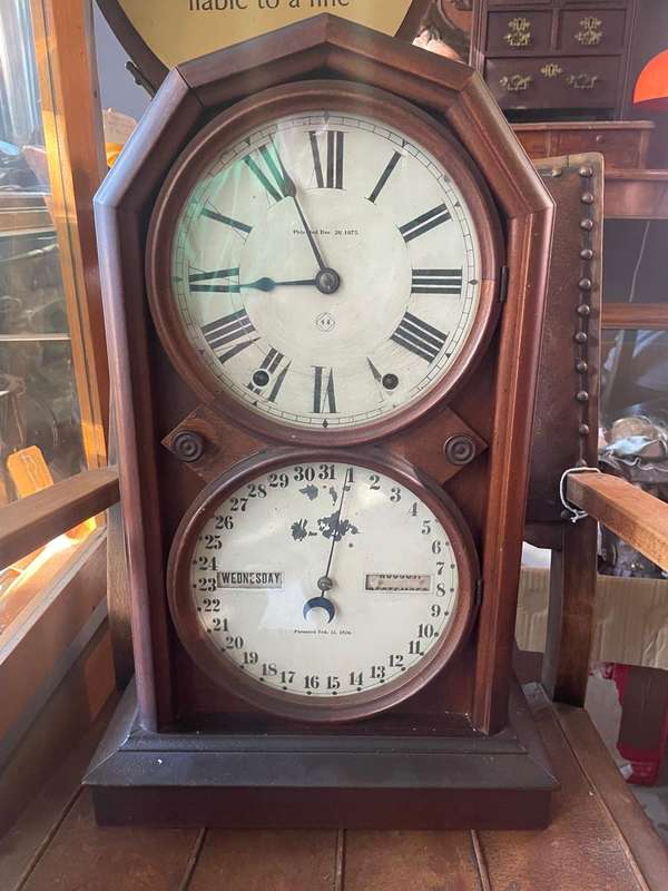 Mahogany Cased Calender Clock