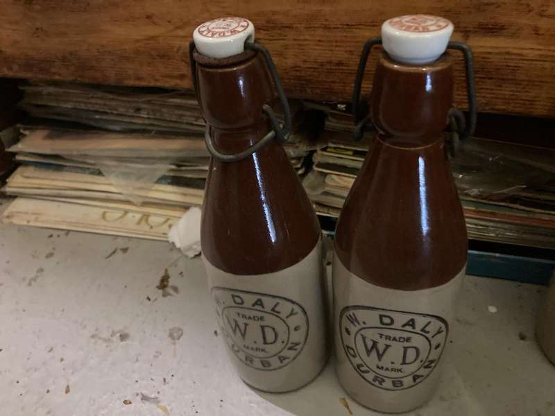 Collection of 10 Stoneware Ginger Bottles