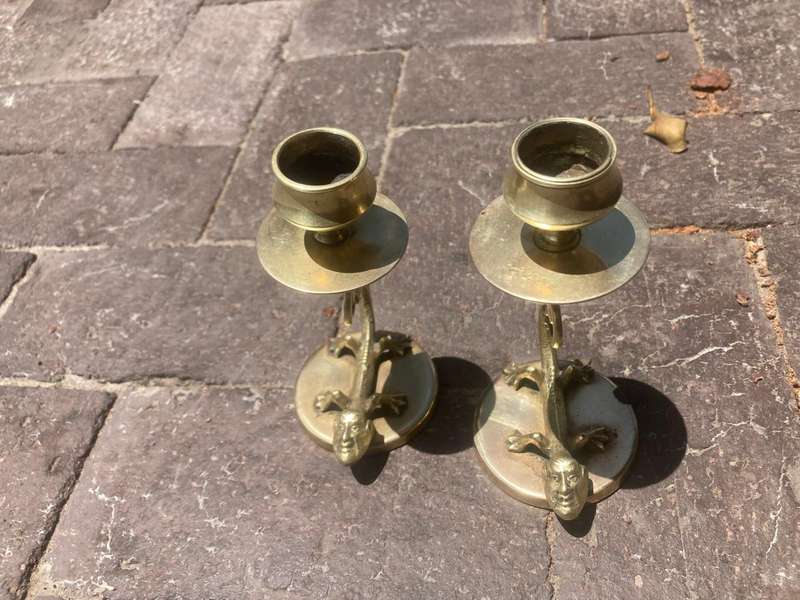 Pair of Brass Candelsticks ( 15 cm high)