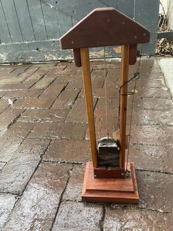 Two Vintage Wooden Models: Guilotine and Flamefthrower