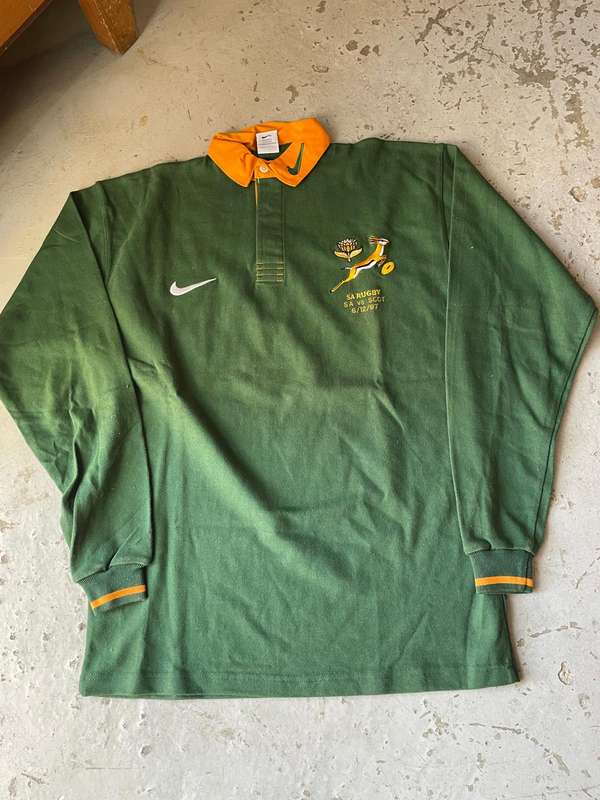 Rugby : Springbok Players Jersey ( SA vs Scotl , 6/12/97 )